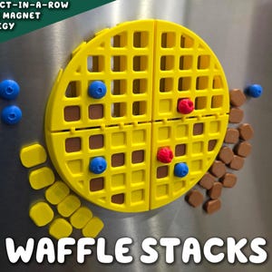 Fridge Magnet Waffle Stack Game | 3d Printed Connect Strategy Games Magnetic Refrigerator Five 5 In A Row ForgeCore Instagram Tiktok 4 Four