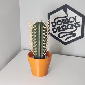 3D Printed Cactus Toothpick Dispenser House Plant Cacti HousePlant Hold 117 Round Tooth Picks For People Who Can't Keep Plants Alive Decor image 6