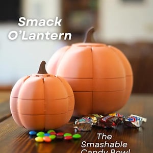 Smack O&#39;Lantern | The Smashable Pumpkin Candy Bowl Trendy Jack O&#39; Lantern Dish Halloween Bucket Bag ForgeCore Home Desk Table Decor Office