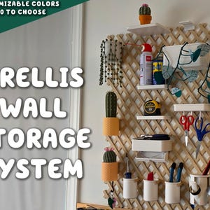 Sistema de pared de almacenamiento enrejado / Alternativa de tablero perforado de celosía expandible para herramientas, plantas, manualidades y espacios pequeños. Impresión 3D de ForgeCore para decoración del hogar.