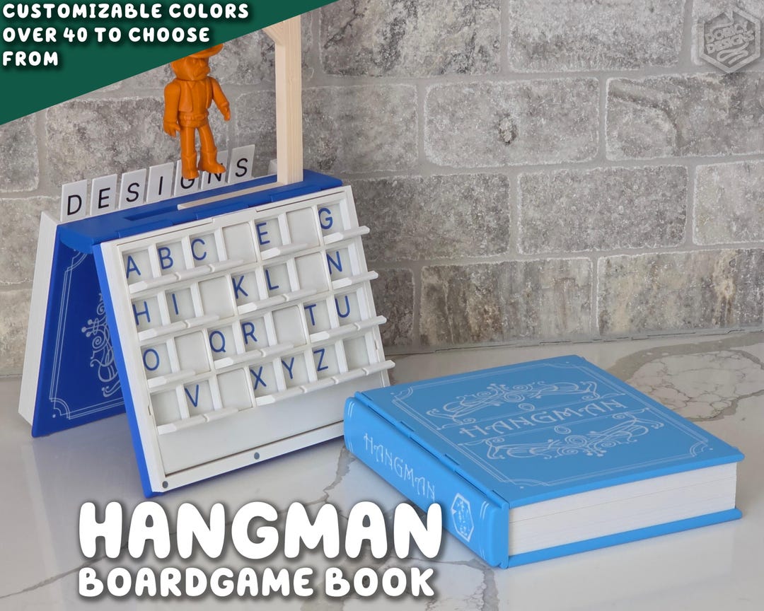 Hangman Book Game | Playbook'd Customizable Bookshelf Decor Travel ...