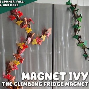 Magnetivy – Magnes na lodówkę z bluszczem pospolitym i ruchomymi łodygami | ForgeCore Home Kitchen Refrigerator Decor Magnetyczne magnesy z liśćmi bluszczu
