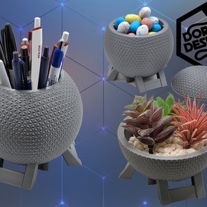 Geodesic Sphere Model Planter, Pencil Holder, Cookie Jar, Candy Dish, Bowl