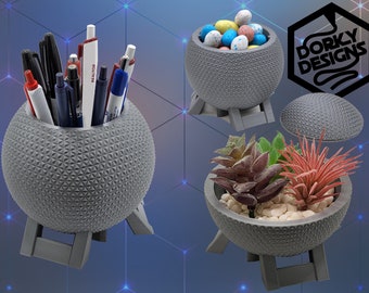Geodesic Sphere Model Planter, Pencil Holder, Cookie Jar, Candy Dish, Bowl