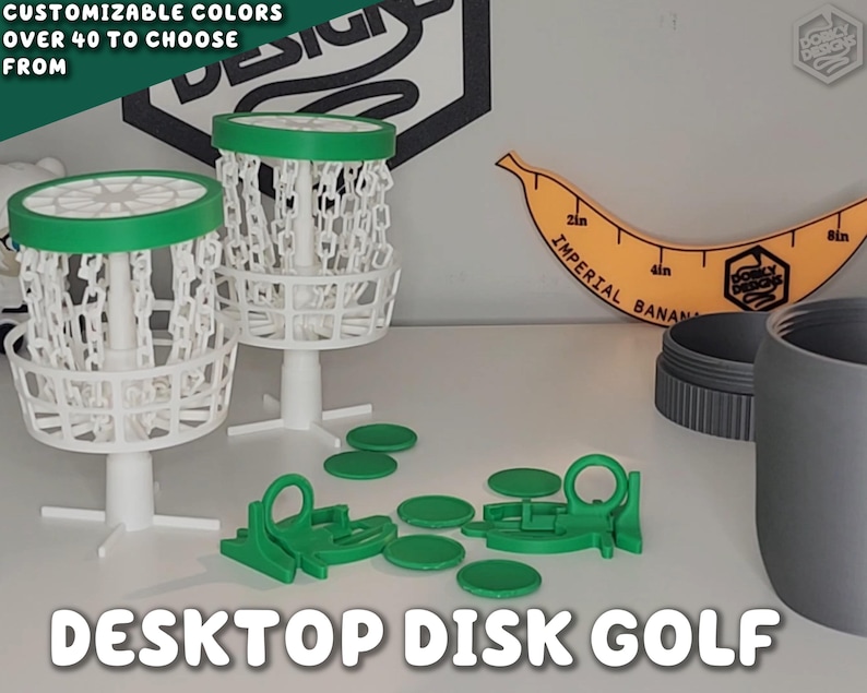 Disco de golf de escritorio / Juegos deportivos con cubículo de escritorio impresos en 3D ForgeCore Frisbee plegable Golf Instagram Tiktok imagen 1