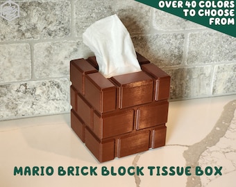Coperchio della scatola del tessuto Mario Brick Block / Sala videogiochi Gamer Super Bros