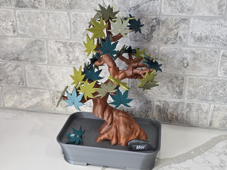 Bonsai 365 Tree Calendar | Japanese Maple Calendar for your Desk Set Cute Themed Adorable Fridge Magnets ForgeCore Functional Decor image 4