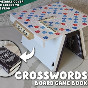 Juego de crucigramas / PlayBook'd Tablero de viaje compacto y personalizable para decoración de estanterías Novedad ForgeCore