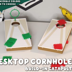 Desktop Cornhole with Catapult and Articulating Bean Bags | Portable Travel Game Corn Hole Beanbags ForgeCore
