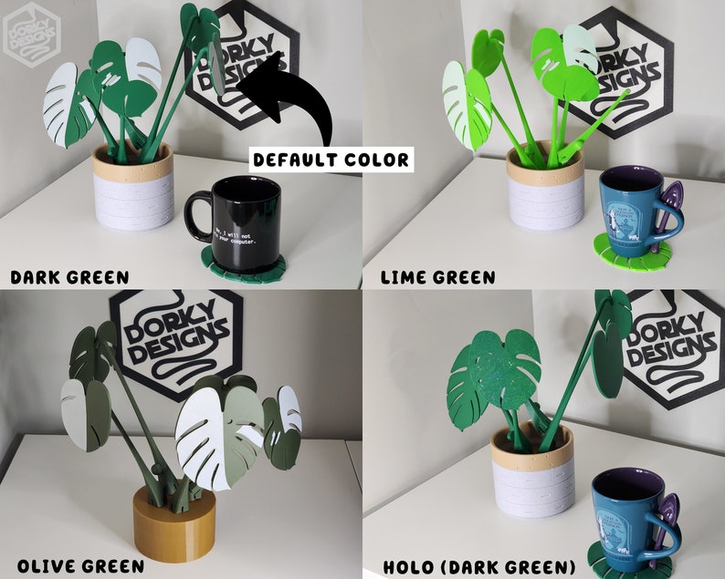 Plante d'intérieur imprimée en 3D avec des feuilles de dessous de verre magnétiques Décoration d'intérieur Monstera Albo extensible pour les personnes qui n'arrivent pas à faire vivre les plantes image 6