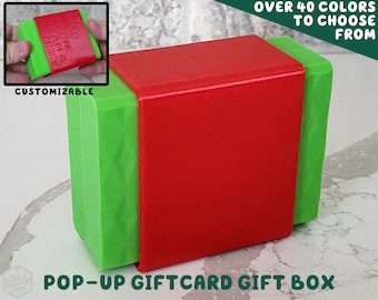 Pop-Up Customizable Gift Card Box | Ultimate Gifting Favor Holder Carrier Present Custom Text Money Box Customize Your Colors Unique