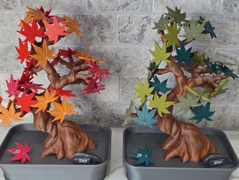 Bonsai 365 Tree Calendar | Japanese Maple Calendar for your Desk Set Cute Themed Adorable Fridge Magnets ForgeCore Functional Decor image 2