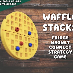 Jogo de empilhar waffles com ímã de geladeira | Jogos de estratégia de conexão impressos em 3D Geladeira magnética Cinco 5 em uma fileira ForgeCore Instagram Tiktok 4 Four