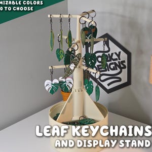 Llaveros y expositores de hojas / Planta de interior Llaves de coche y casa con hojas Monstera Albo Planta de oración Filodendro Alocasia Hojas suizas ForgeCore