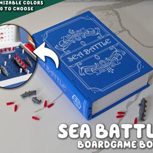 Sea Battle Game Book | PlayBook'd Customizable Bookshelf Decor Travel Compact Ship Board ForgeCore