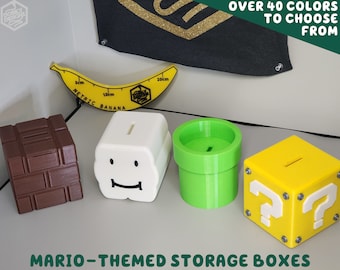 Gamer Mario Scatola di immagazzinaggio a tema o Salvadanaio / Tubo di curvatura Domanda Scatola di mattoni Nuvola Sala videogiochi Gamer Super Bros