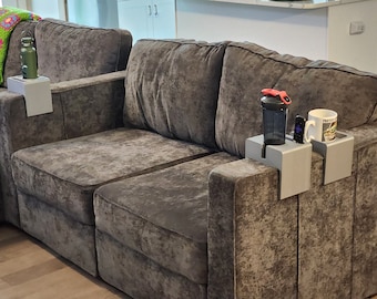 Custom Sized Couch Caddy Cup Holder, Phone & Remote Storage, etc | Fits YOUR couch!