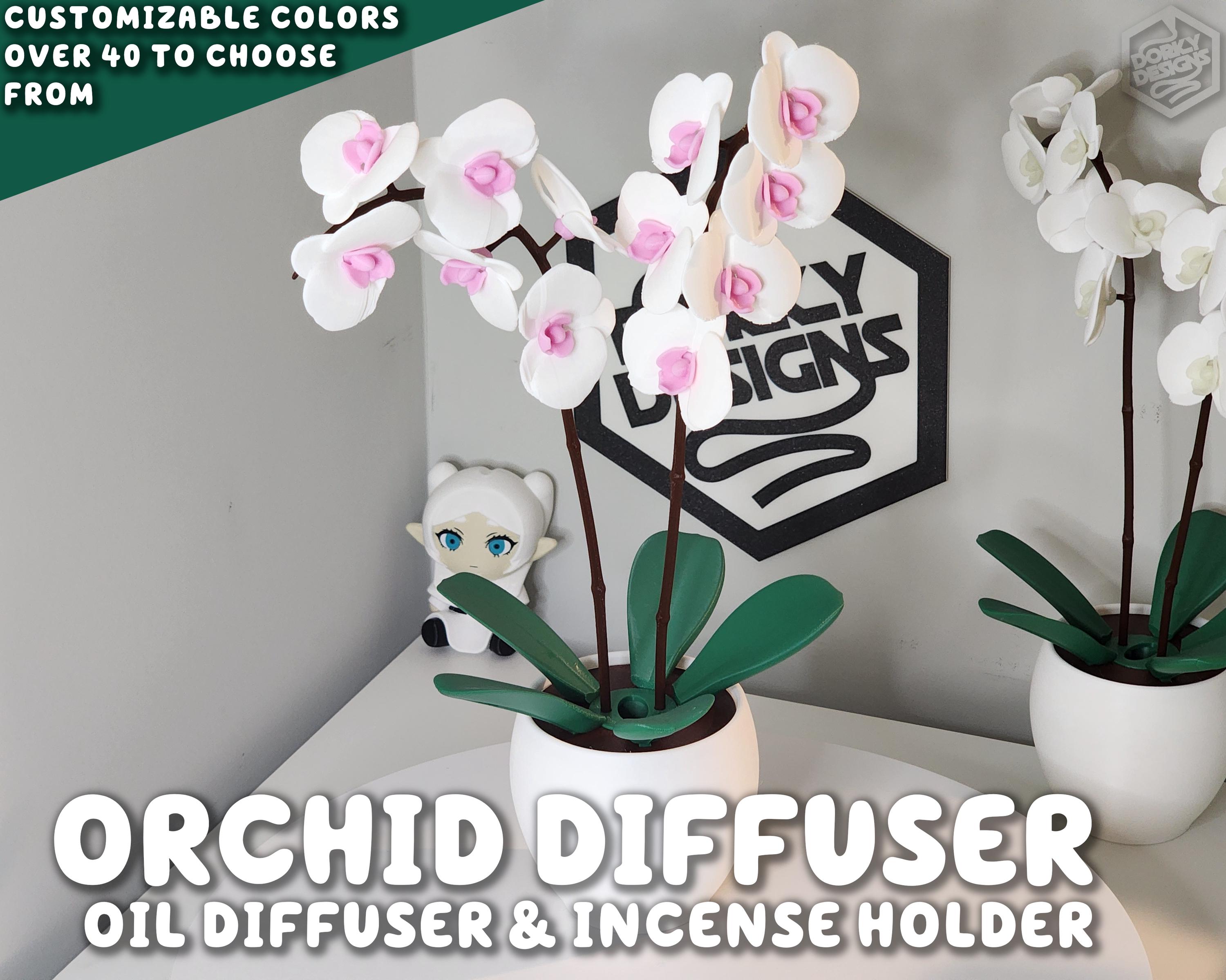 Aromatic Orchid Oil Diffusor and Incense Holder With Spinning