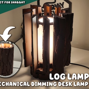 Log Lamp | Mechanical Dimming Lantern Desk Table Reading Night Light Mood Lighting House Plant Housewarming Decor ForgeCore Shabbat Holy Day