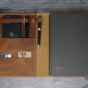 Full Focus Planner Cover, FFP Cover, Full Focus Planner Folio, Personalized Leather Folio, Customized Leather Cover for Full Focus Planner