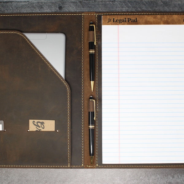 Leather Padfolio Etsy