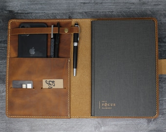 Full Focus Planner Cover, FFP Cover, Full Focus Planer Folio, Personalisiertes Leder Folio, Personalisierte Lederhülle für Full Focus Planner