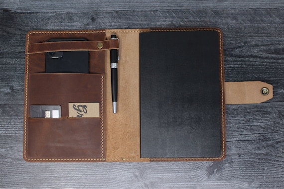 Custom Leather Folio, Personalized Leather Journal, Custom Journal Cover, Leather Notebook, The Hawthorne Folio