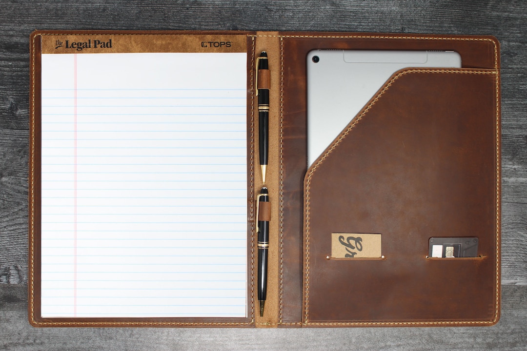 Lefthanded Leather Padfolio, Executive Padfolio, Leather Portfolio