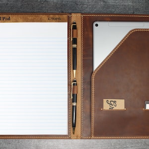 Left-Handed Leather Padfolio, Executive Padfolio, Leather Portfolio, Leather Folio, Leather Padfolio for iPad, Austen Padfolio