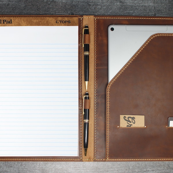 Leather Padfolio Etsy