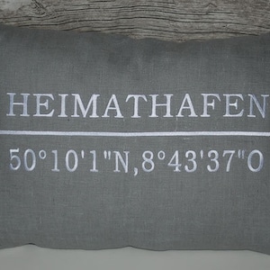 Customizable cushion embroidered with coordinates image 6