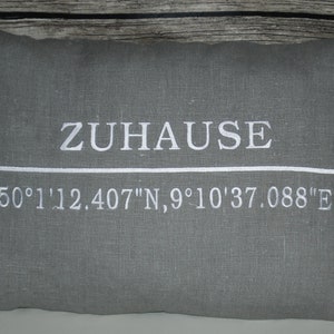 Customizable cushion embroidered with coordinates image 7