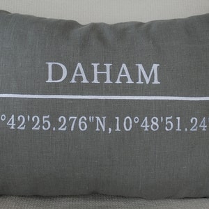 Customizable cushion embroidered with coordinates image 5