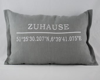 Pillow embroidered at HOME