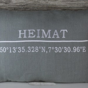 Customizable cushion embroidered with coordinates image 4