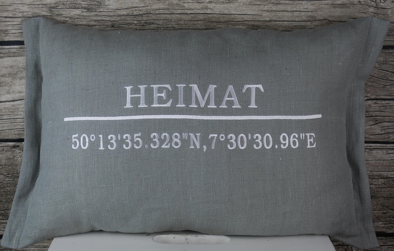 Customizable cushion embroidered with coordinates image 4