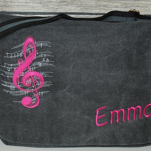 Notentasche/Schultertasche personalisiert bestickt