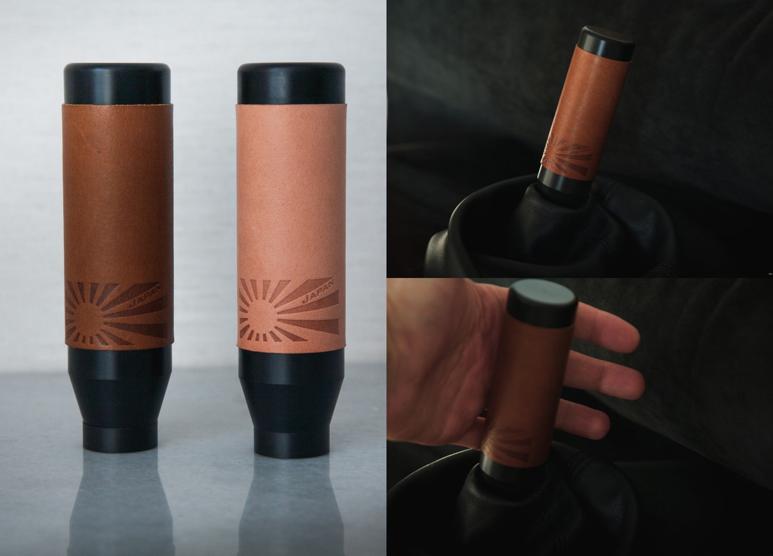 Custom leather gear shift knob Japan JDM design Delrin Etsy