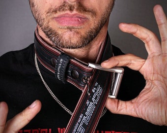 Leather belt "bicycle tube" - We love the bike