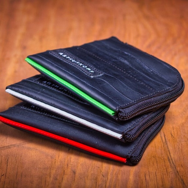 Wallet made from a bicycle tube