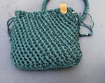 Messenger Bag, kleine häkeln Handarbeit von Valeria die Tasche mit Futter J. Proust Stoff