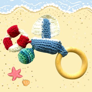 Sailboat Rattle Baby Toy - Organic Wood & Cotton - Perfect First Toy for Preemie Babies - Ideal Gift for Baby Showers, Handmade