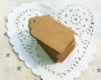 Kraft gift tags - Kraft blank tags - Wedding tags - Gift favor tags - Scrapbooking tags - Set of 10, 25 or 100 tags
