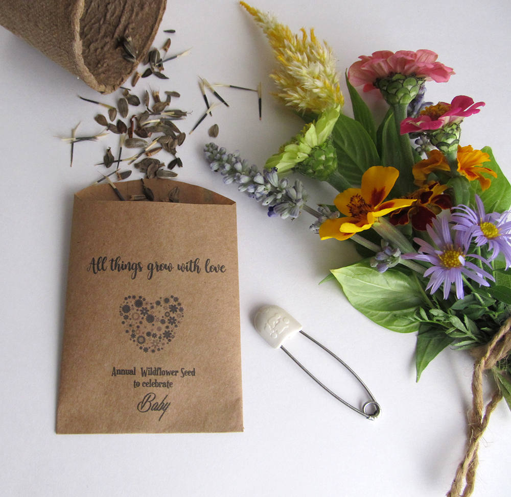 Baby Shower Favors / Organic Wildflower Seed Favors / Etsy