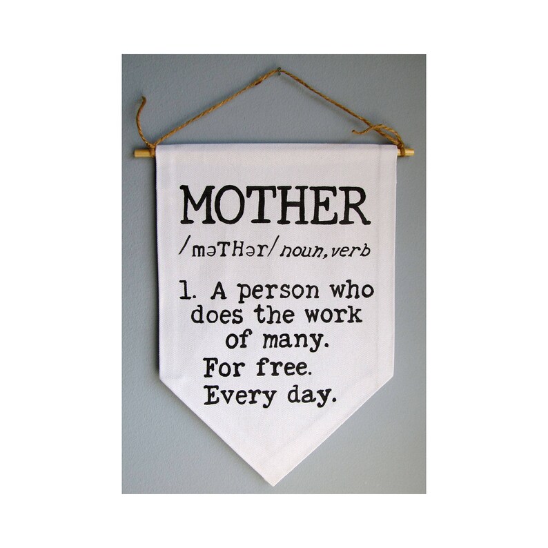 Mother Banner Funny Mom Gift Definition Of Mother New Mom Etsy