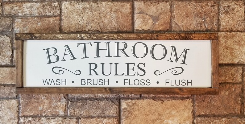 Bathroom Signs, Bathroom Wall Decor, Bathroom Decor, Bathroom Rules Sign, Restroom Decor, Farmhouse Bathroom, Farmhouse Signs image 8