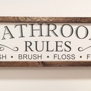 Bathroom Signs, Bathroom Wall Decor, Bathroom Decor, Bathroom Rules Sign, Restroom Decor, Farmhouse Bathroom, Farmhouse Signs image 7