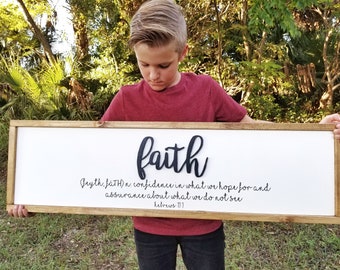 Faith Sign, Faith Definition, Christian Sign, Christian Wall Art, Signs of Faith, Farmhouse Decor, Farmhouse Wood Sign, Wood Cutout
