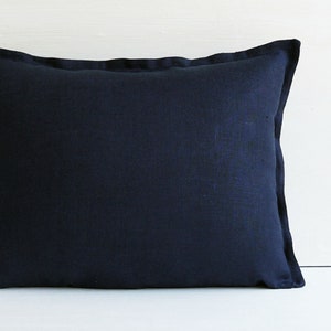 14x36 Linen body pillow cover 20x54 Extra long lumbar pillow Navy blue throw pillow covers 12x18 12x20 12x24 14x36 16x26 16x36