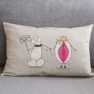 Personalized pillow cover with penis Husband pillow | Etsy